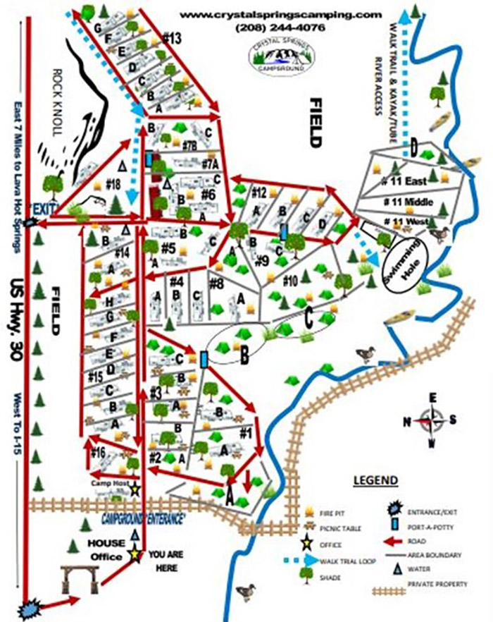 Crystal Springs Campground Map